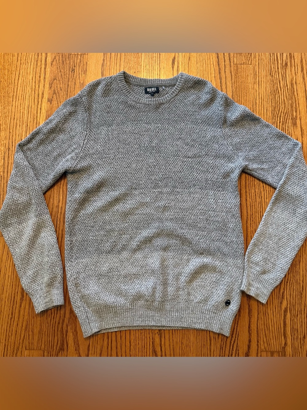 Diesel Men’s Multiple Grays Cotton Crewneck Knit Pullover Sweater L